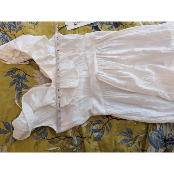 Calvin Klein white ruffled neckline a line mini dress sz 2p nwt - Picture 7 of 7